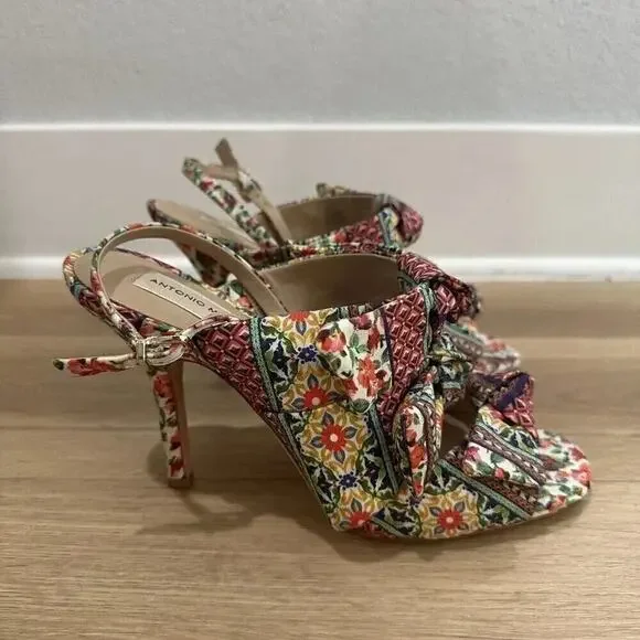 Antonio Melani Vilada Triple Bow Floral Heels Womens Size 9.5 Multicolor Summer - Picture 9 of 12